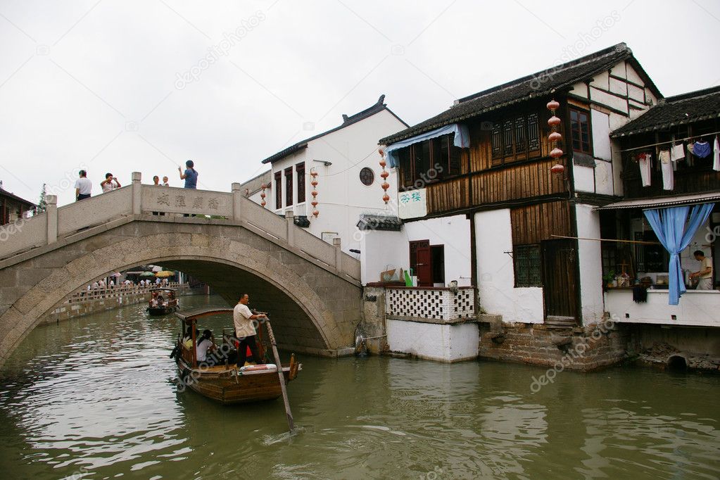 Zhujiajiao water village in Shanghai, China.