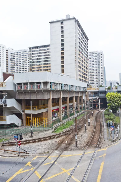 Hong kong Innenstadt Wohnungen und Verkehr — Stockfoto