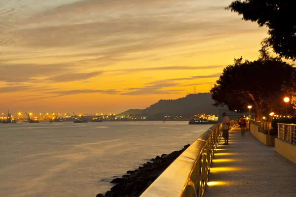 日落在香港海岸 — 图库照片