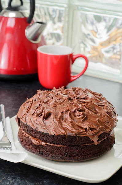 Gâteau fait maison au chocolat éponge . — Photo