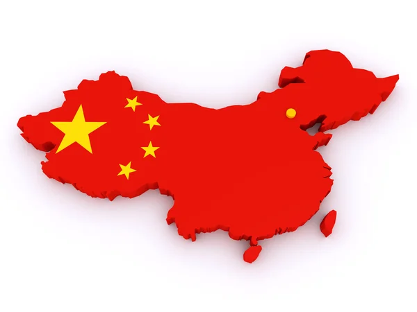 Mappa 3d della Cina — Foto Stock