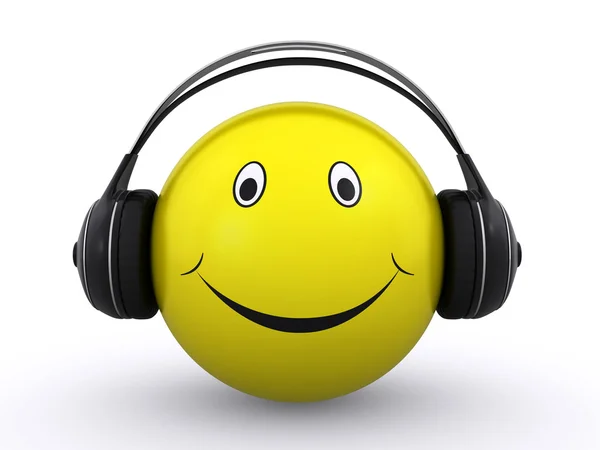 Smiley with headphones — Stock Photo, Image