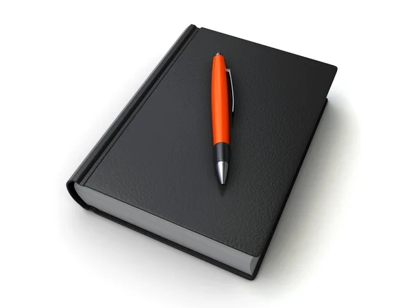 stock image Book and pen