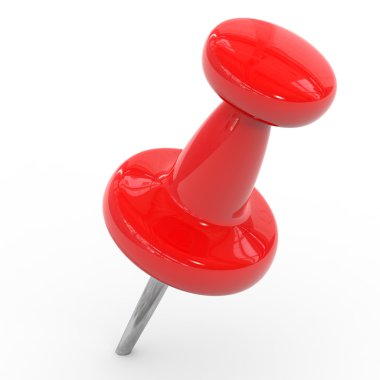 Red thumbtack on a white background. clipart