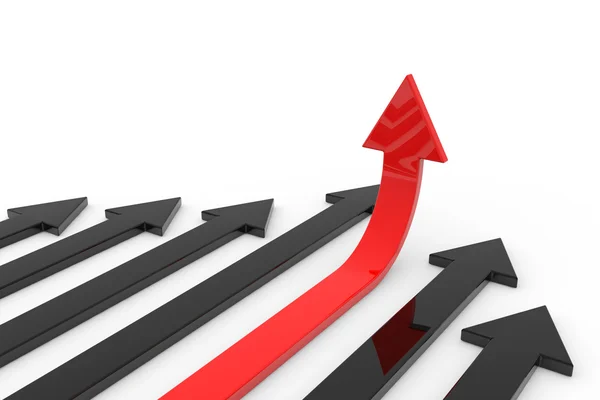 Rode pijl omhoog. concept van succes, groei. — Stockfoto