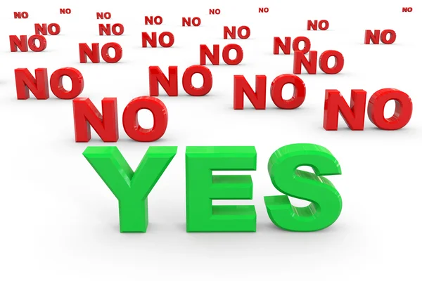 3D words Yes and No on white surface. — Stock Photo, Image