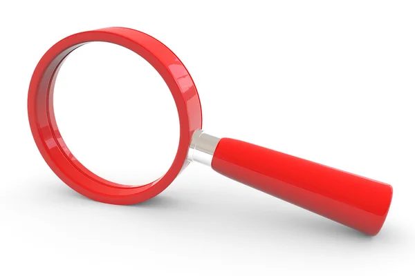 Red magnifying glass. — Stock Photo, Image