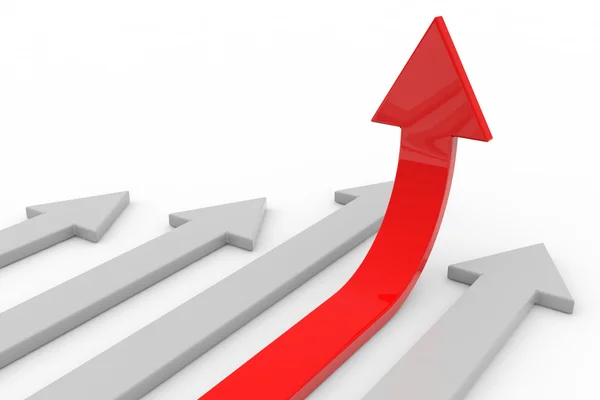 Červená šipka nahoru. koncept úspěchu, růst. — Stock fotografie