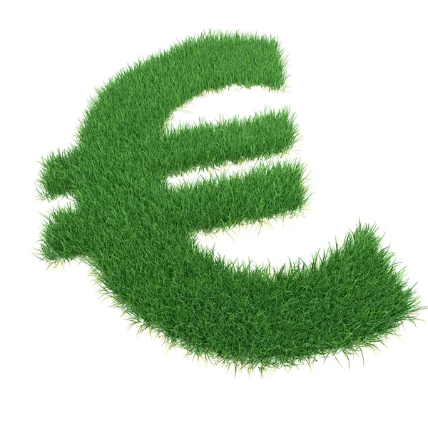 Grass euro chanter sur fond blanc . — Photo