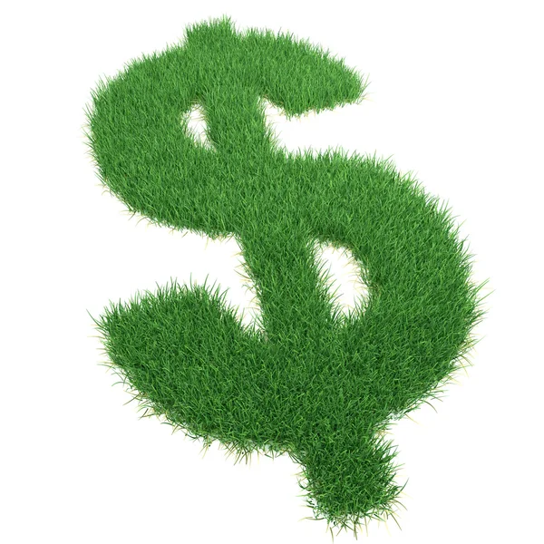 Grass dollar sing on white background. — Stock Photo, Image