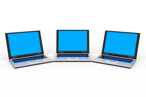 Laptops isolados em branco . — Fotografia de Stock