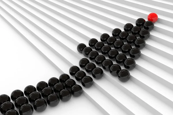 Spheres on the stair. Leadership concept. — Stock Photo, Image