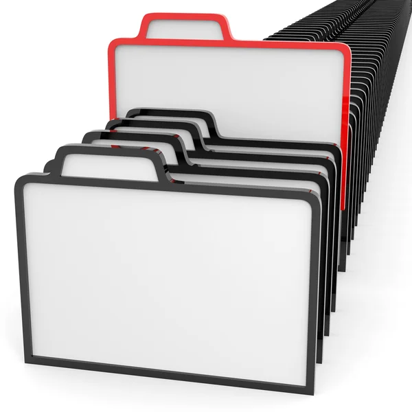 Row of folders sign. Information searching concept. — Stock Photo, Image