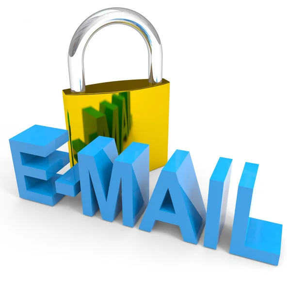 Padlock and E-MAIL word. Internet safety concept. — Stock Photo, Image