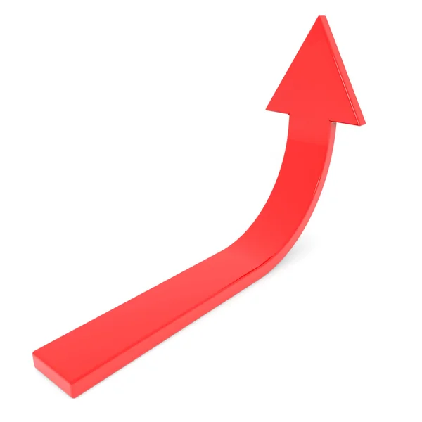 Roter Pfeil nach oben. Konzept von Erfolg, Wachstum. — Stockfoto