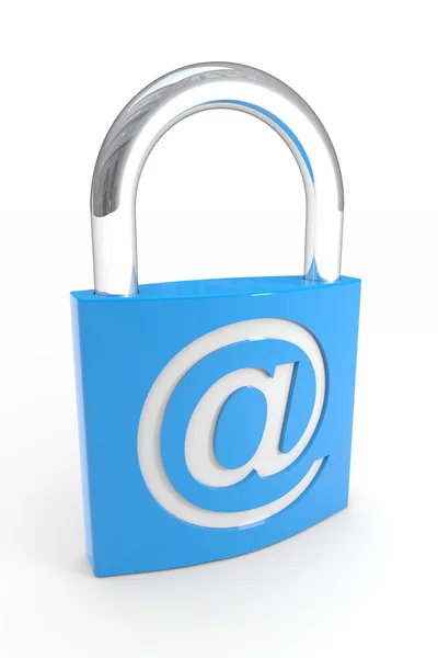 Kłódka symbolem e-mail. koncepcja bezpieczeństwa Internetu — Zdjęcie stockowe