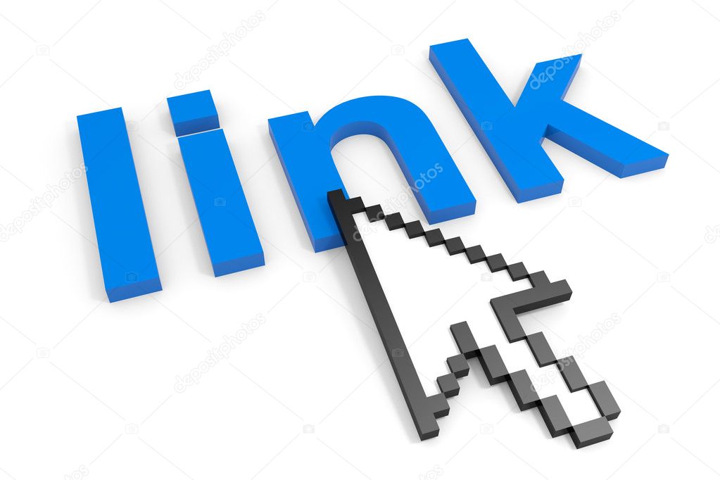 LINK word and arrow cursor.