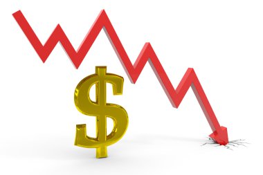 Decrease dollar graph. clipart