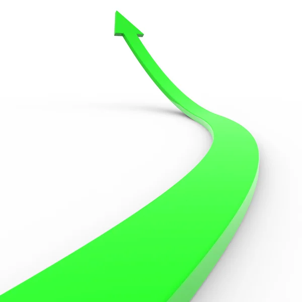 Groen 3D-pijl-omhoog. — Stockfoto