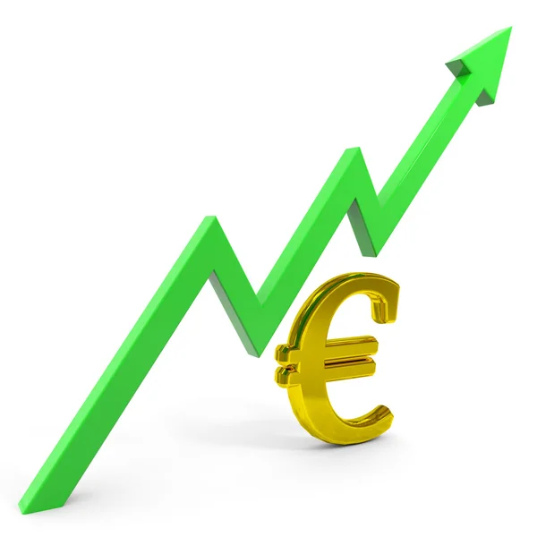 Podnoszenie wykres euro. — Zdjęcie stockowe