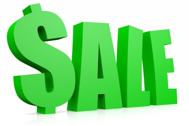 SALE 3D text. Dollar sign replacing S letter. clipart