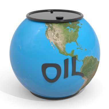 Dünya küre - petrol varil.