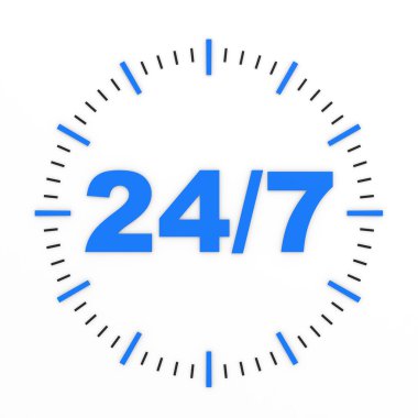 Clock. 24 7 avaliable. clipart