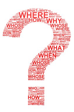 Red question mark from questions. clipart