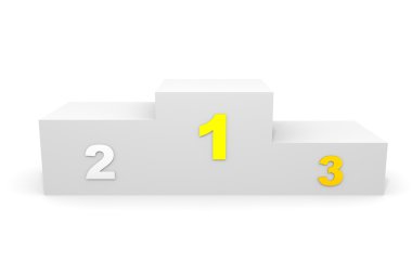 3D isolated empty white podium. clipart