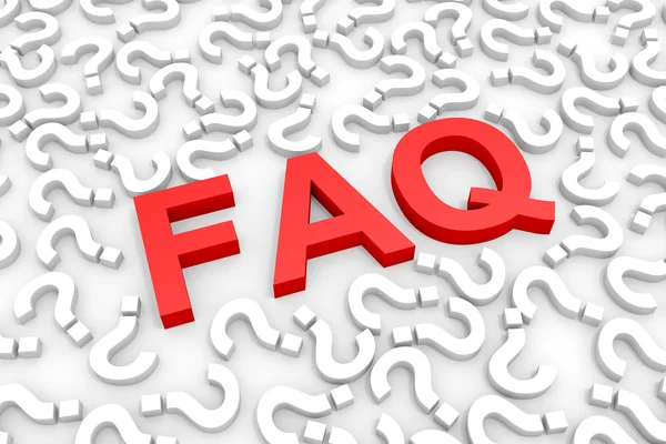 FAQ rossa parola intorno alle domande . — Foto Stock