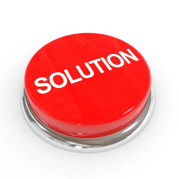 Red solution button. — Stock Photo, Image