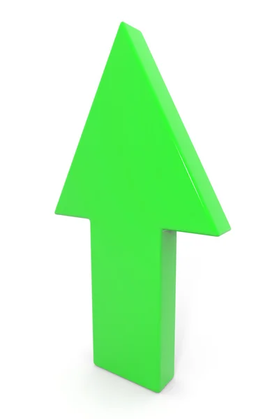 Flecha verde 3d arriba . — Foto de Stock