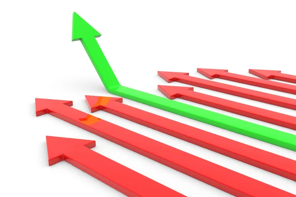 Groene pijl-omhoog. concept van succes, groei. — Stockfoto