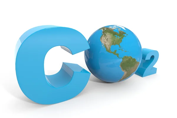 CO2 com globo terrestre . — Fotografia de Stock