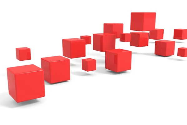 Flying red cubes. — Stock Photo, Image