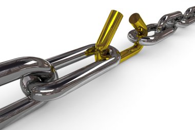 Weak chain link. clipart