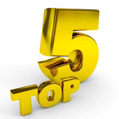 Gold TOP five. clipart