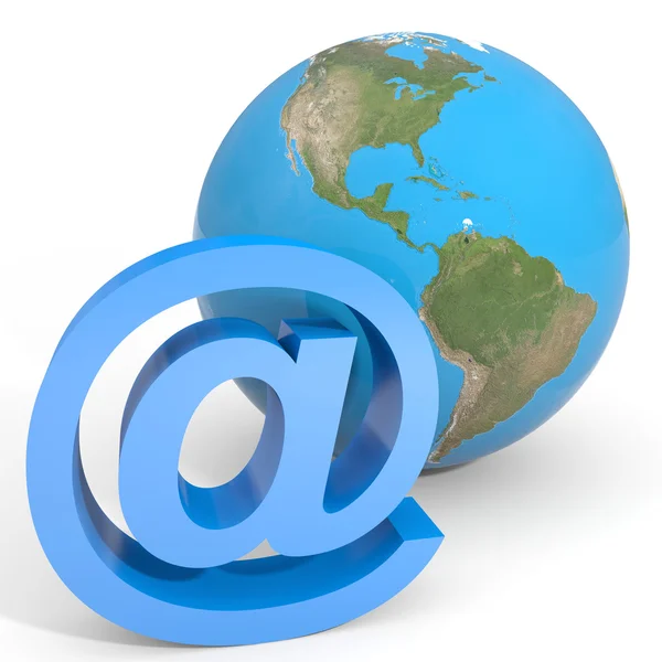 E-mail sign and globe earth. — Stock Photo, Image