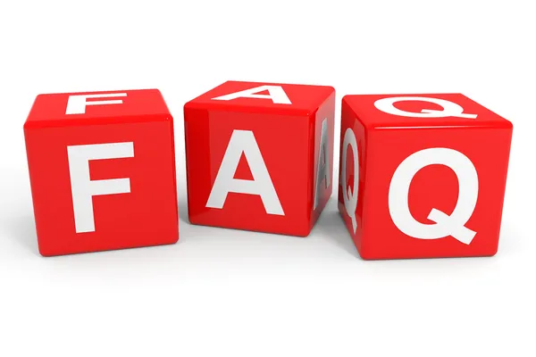 FAQ cubi rossi . — Foto Stock