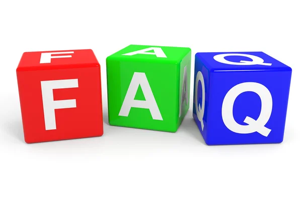 FAQ barevné kostky. — Stock fotografie