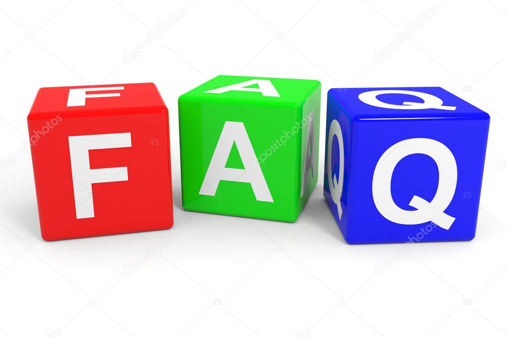 FAQ colorful cubes.