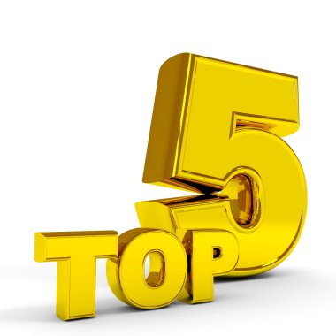 Gold TOP five. clipart