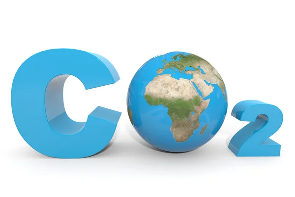 CO2 with earth globe. — Stock Photo, Image