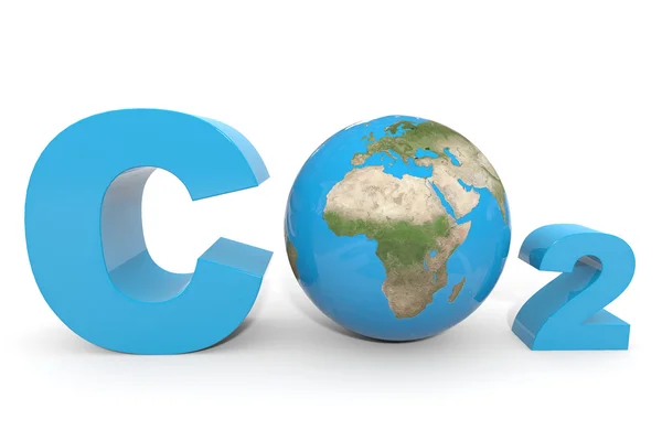 stock image CO2 with earth globe.