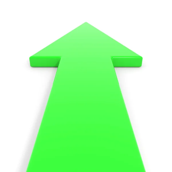 Flecha verde para a frente . — Fotografia de Stock
