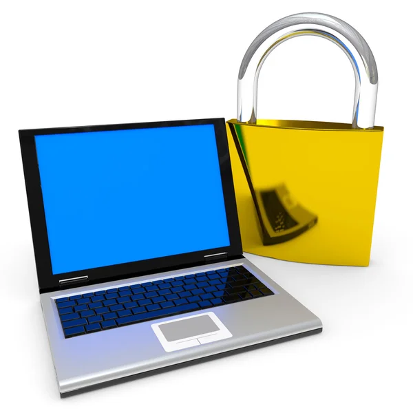 Laptop and padlock. Internet security concept. — Stock Photo, Image