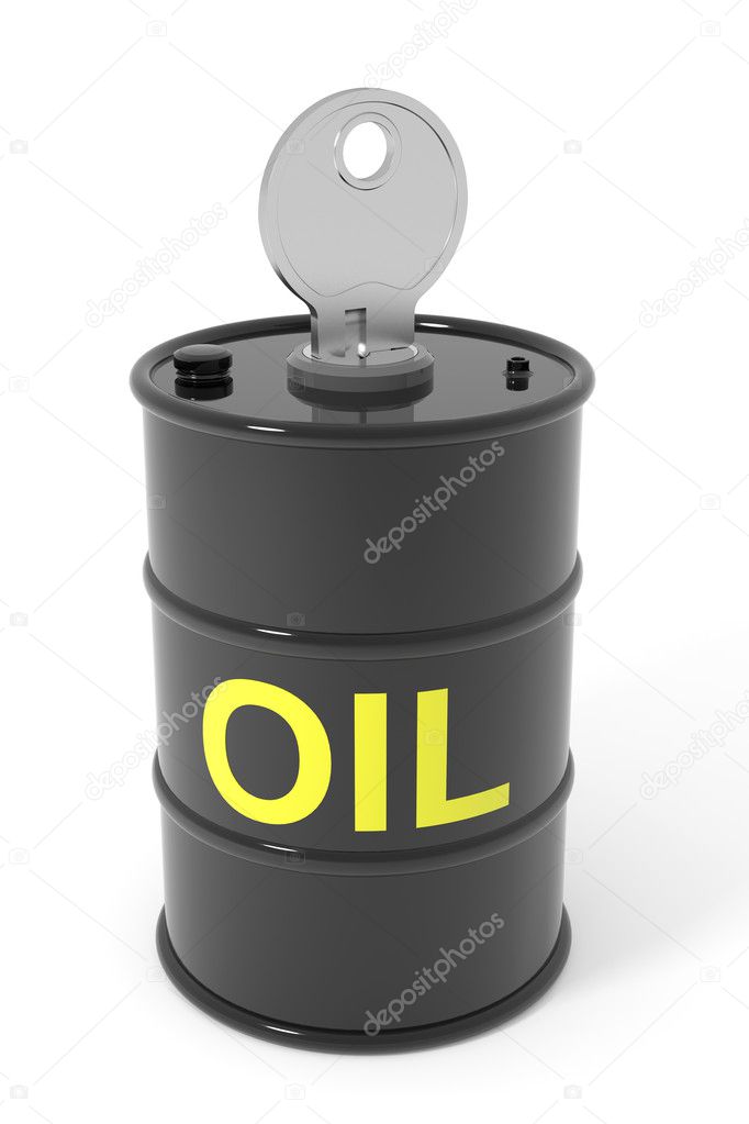 Oil barrel with key.