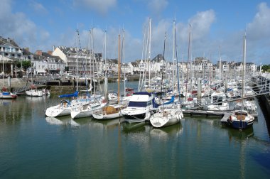 The yachts parking in La Pouliguen, Bretagne, France. clipart