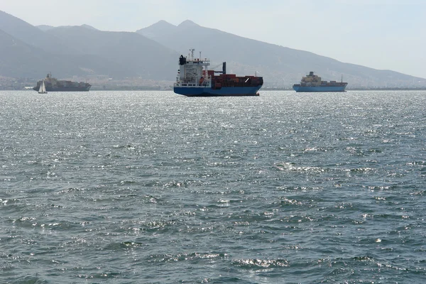 stock image The ships in harbour of Izmir.