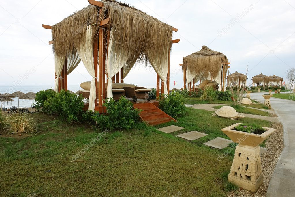 The Tahitian pavilions.